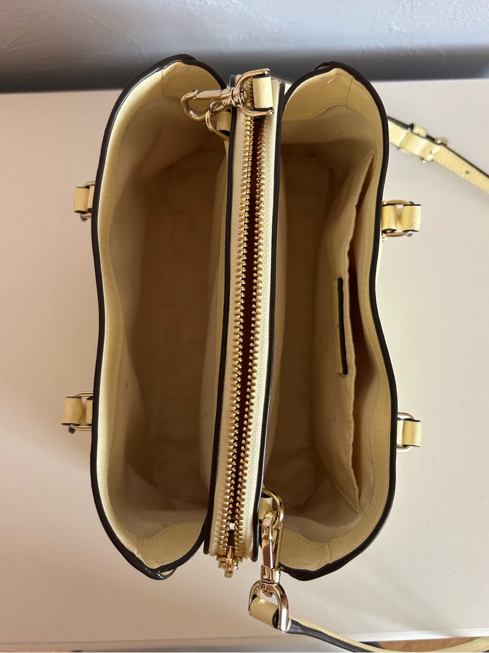 Thompson Street Small Satchel Bag & Medium Bifold Wallet in Lemon Fondant - Picture 5 of 9